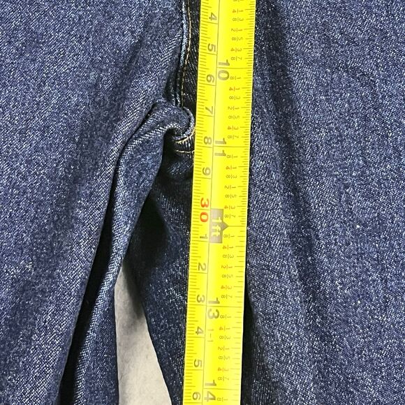 Riveted by Lee Pant Womens Large Indigo Flat Front Relaxed Fit Crop Trousers - Picture 8 of 9